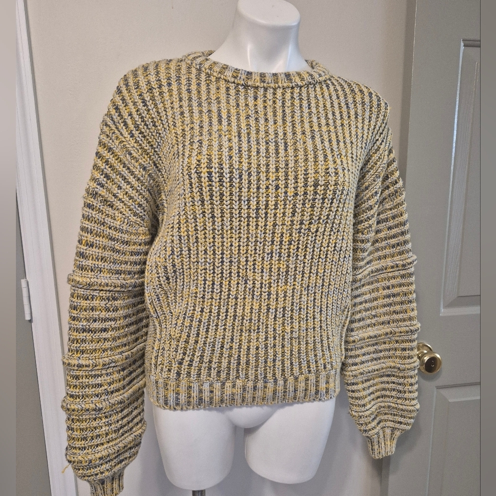 Maje Marled Multicolored Chunky Oversized Ribbed Knit Sweater(Small)